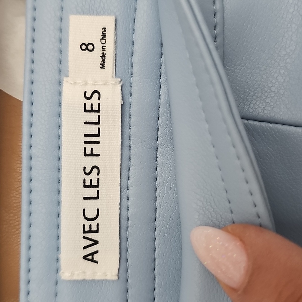 Avec Les Filles Slate Blue Vegan Leather Pants SZ 8 $99 - Picture 6 of 6